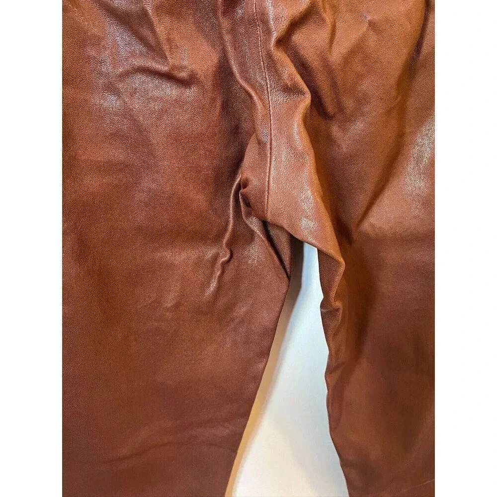 Rag & Bone Simone Lamb Leather Pants Women's 4 Stretchy NWT Brown - Picture 10 of 11